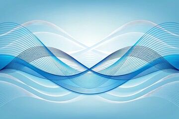 Obraz premium Abstract Blue Wave Patterns on Light Background