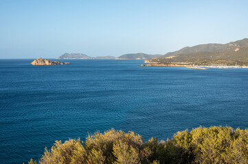 Aerial view of isola Rossa in Sardinia