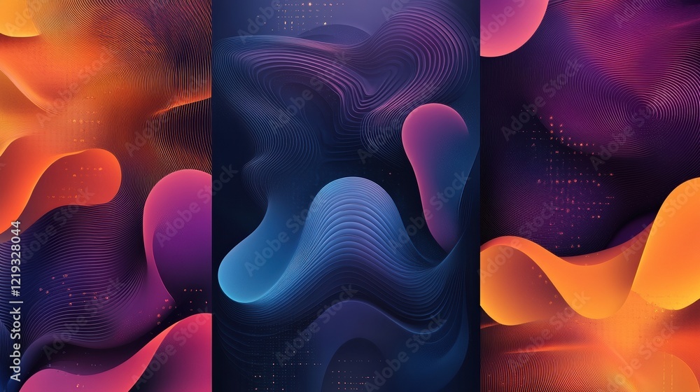 Aufkleber ai-based software abstract concept vector illustrations.