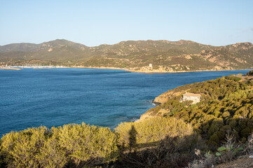 Aerial view of isola Rossa in Sardinia
