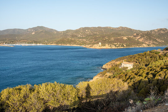 Aerial view of isola Rossa in Sardinia