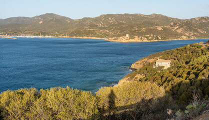 Aerial view of isola Rossa in Sardinia