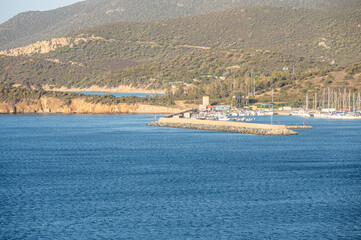 Aerial view of isola Rossa in Sardinia