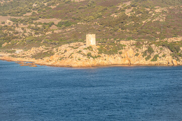 Aerial view of isola Rossa in Sardinia