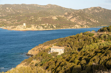 Aerial view of isola Rossa in Sardinia