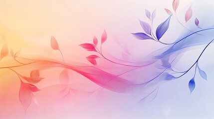 Fototapeta na wymiar Pastel Floral Branches Flowing Softly Across a Gentle Background