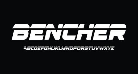 Bencher, Abstract technology futuristic alphabet font. digital space typography vector illustration design
