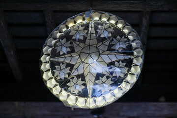 Christmas lanterns in the ceilings of Intramuros Manila.