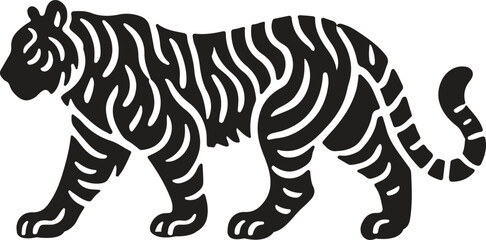 tiger animal logo icon silhouette design vector art illustration