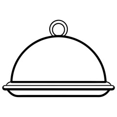 Elegant Serving Tray Line Art Illustrations