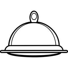 Elegant Serving Tray Line Art Illustrations
