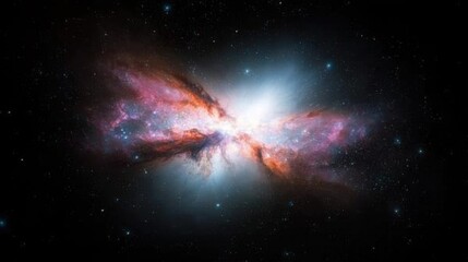 Fototapeta premium Stunning Cosmic Nebula with Vibrant Colors and Starry Background