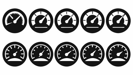 Speedometer silhouette icon set design
