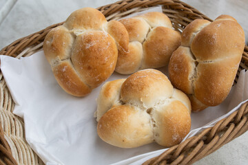 Maltese local bread: small salty buns in i bread basket