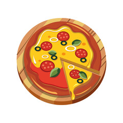 a vibrant vector illustration of a pizza