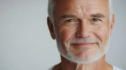 Fototapeta premium Portrait of smiling senior man showing wisdom and experience