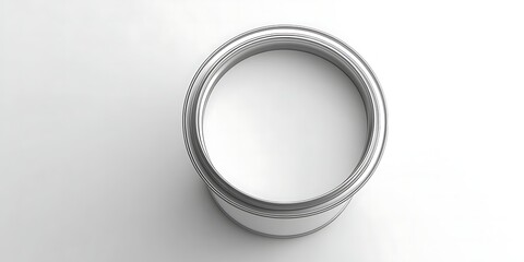  Metal tin  Paint can container and white color in metal bucket for home renovation work isolated on white background with open on top view concept. 3D rendering.