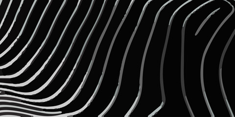 Minimalist Black Background with an Intricate Pattern of Flowing White Wavy Lines: A Modern Abstract Design. Elegant Abstract Design Featuring a Black Backdrop with Contrasting White Wavy Lines