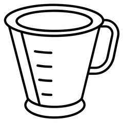 Measuring Cup Outline for Modern Illustrations