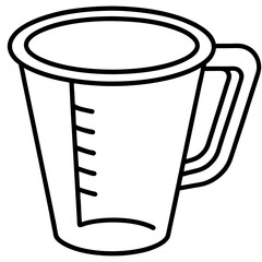 Measuring Cup Outline for Modern Illustrations