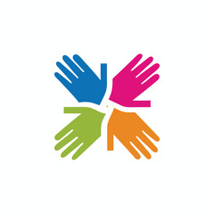 colorful hands vector