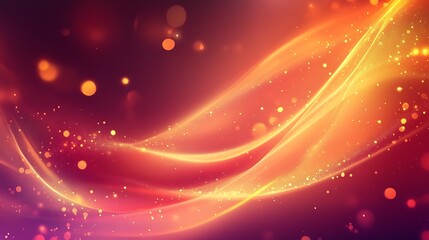 Obraz premium Abstract Orange and Red Wave Background With Glowing Particles