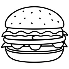 Minimalist Burger Line Art Vector Design
