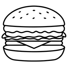 Minimalist Burger Line Art Vector Design