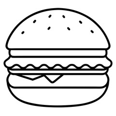 Minimalist Burger Line Art Vector Design