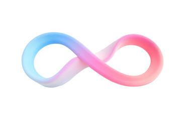 Obraz premium The infinity symbol in gradient pastel colors, on a transparent background