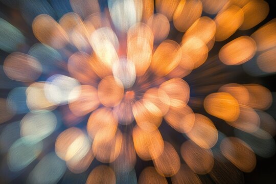 A blurry image of a firework exploding in the dark night, great for backgrounds or adding drama to your design