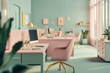 Emphasis on business dynamics in a modern office setting.