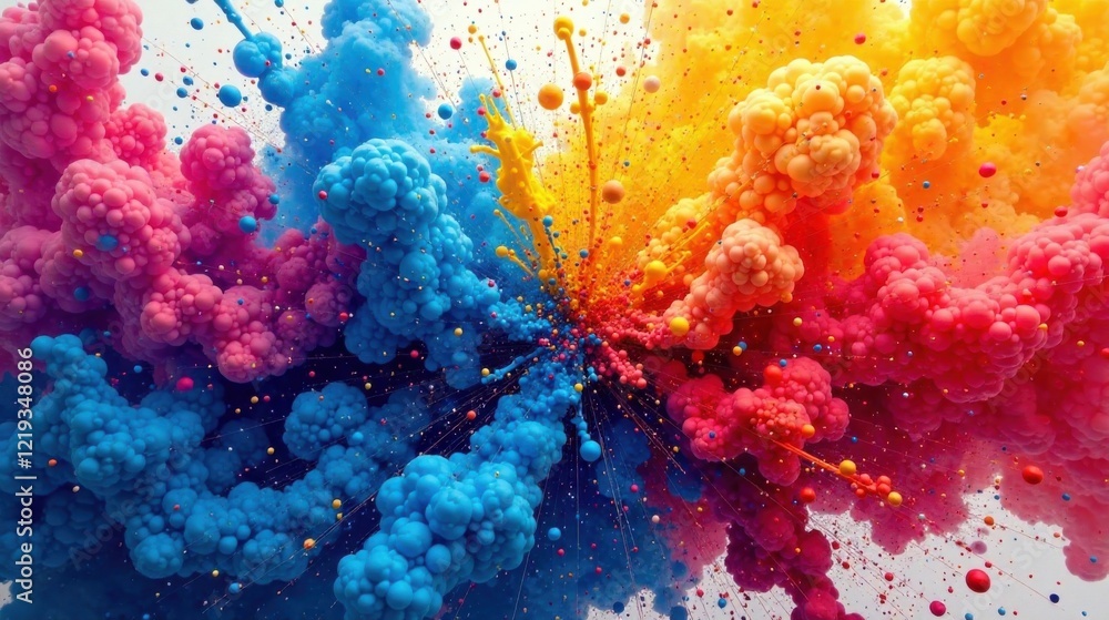 Fototapete vibrant chromatic explosion a symphony of color and form in abstract fluid dynamics