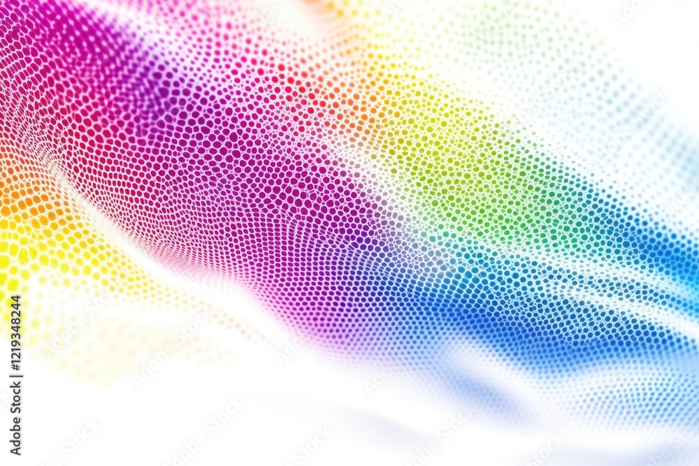 Poster multicolored background with a wave of small dots
