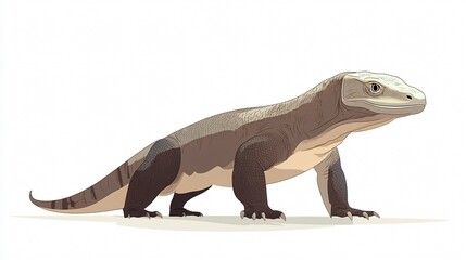 Obraz premium Playful Komodo Dragon Cartoon Vector Illustration Isolated