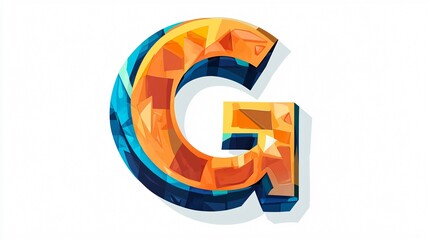Fototapeta premium Creative Letter G Sticker Design with Wide Angle Centered Composition
