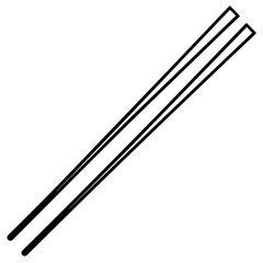 Minimalist Chopsticks Line Art Vector Design