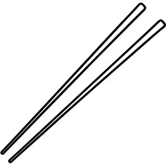 Minimalist Chopsticks Line Art Vector Design
