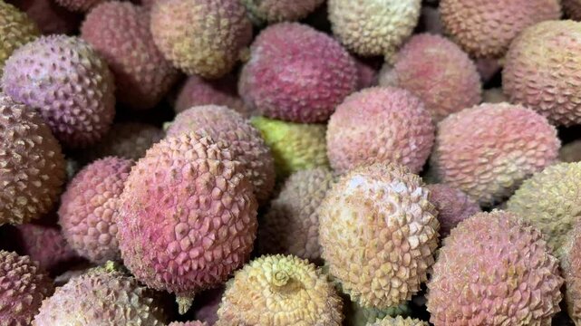 Close-up of a ripe lychee