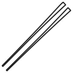 Minimalist Chopsticks Line Art Vector Design