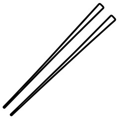 Minimalist Chopsticks Line Art Vector Design