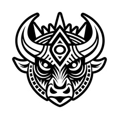Solid style icon depicting animal head tattoo