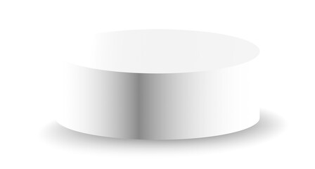 White podium circle 3d Empty stage, product platform, Isolate transparent background