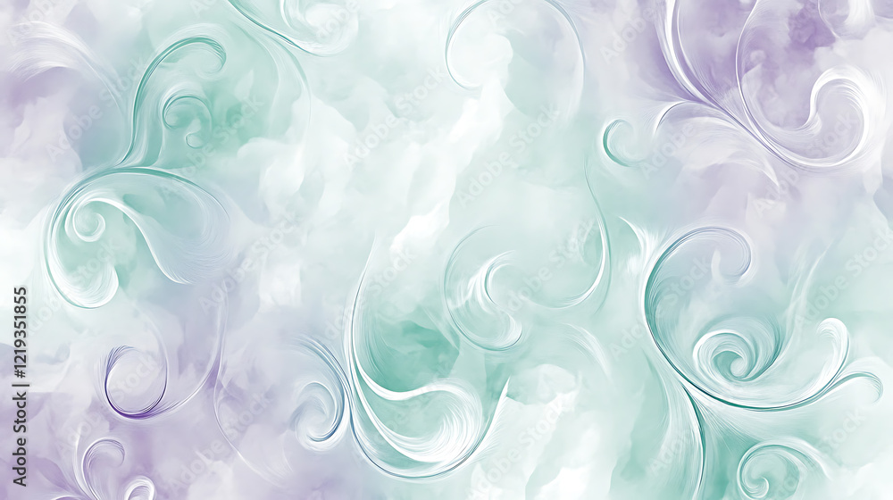 Poster elegant abstract swirl patterns digital art creation soft colors creative studio environment modern 