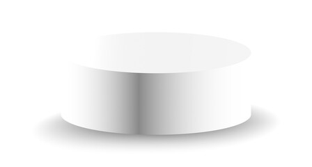 White podium circle 3d Empty stage, product platform, Isolate transparent background