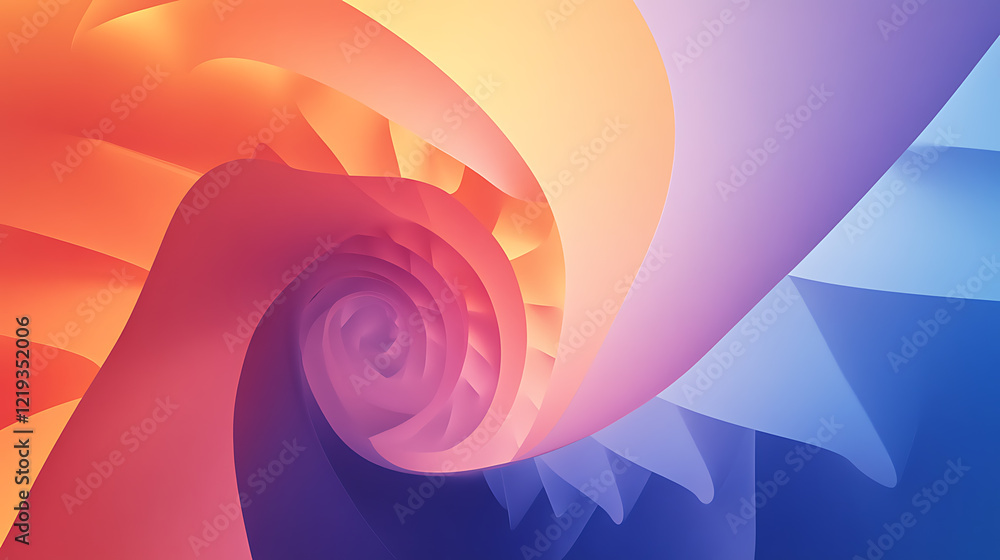 Aufkleber dynamic spiral motion design digital art abstract visuals vibrant colors computer graphics artistic 