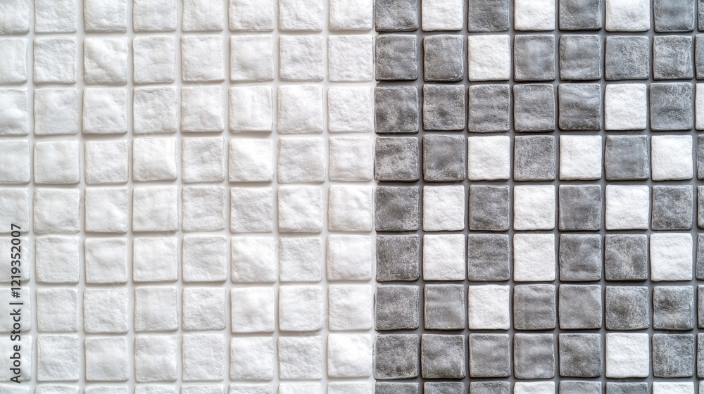 Poster a close-up shot of two differently colored tiles, ideal for use in design and art projects