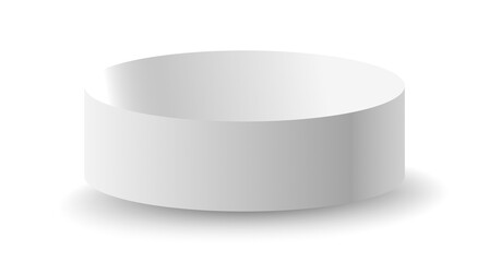 White podium circle 3d Empty stage, product platform, Isolate transparent background