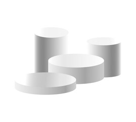 White podium circle 3d Empty stage, product platform, Isolate transparent background