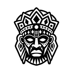 African king mask, glyph style icon